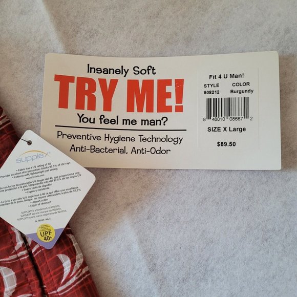 Fit4U Man UR Beach Boxers Size XLarge Swim Burgandy UPF 40+ Quick Dry Soft - Picture 5 of 11